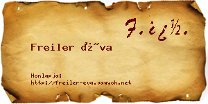 Freiler Éva névjegykártya
